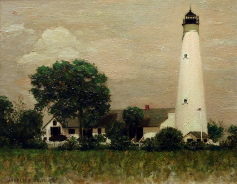 St. Marks Lighthouse — oil on canvas by Harold Davis