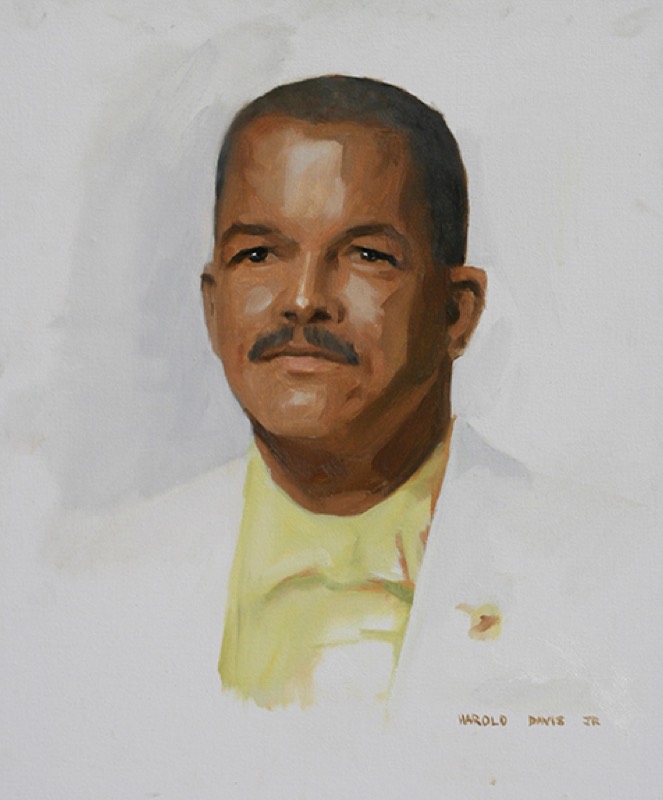 Reggie Bohannon — oil on canvas — study from life by Harold Davis