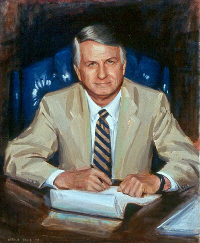 Governor Zell Miller, Georgia — oil on canvas by Harold Davis