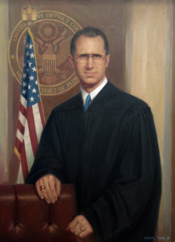 Hon. Ralph Nimmons, Federal Judge — oil on canvas by Harold Davis