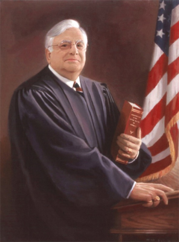 Hon. Harvey Schlesinger, Federal Judge — oil on canvas by Harold Davis