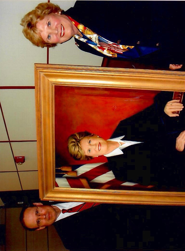 Harold Davis with Judge Susan H. Black and her portrait