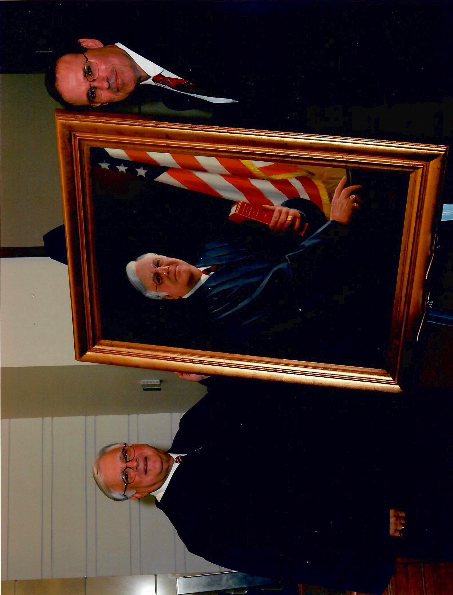 Harold Davis with Judge Harvey Schlesinger at the unveiling of his portrait